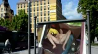 Online film Naked public billboard masturbation