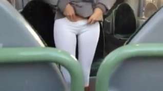 Online film German college girl bitch Blows in the Bus