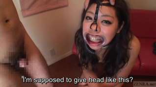 Online film Subtitled bizarre Japanese facial destruction blowjob