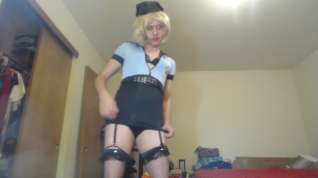 Online film CD Sissy Slut in Uniform with Dildos Cum