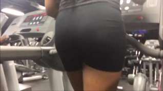 Online film Slim Ebony college girl Booty in Spandex Shorts