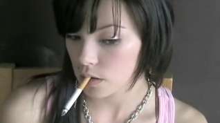 Online film Exotic amateur Brunette, Smoking sex scene