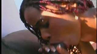 Online film Pretty Ebony give blowjob on balcony