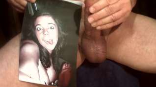 Online film Tribute for huge load on a horny tongue