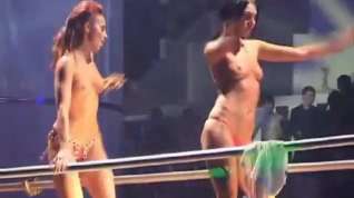 Online film Topless gogo girls rave disco party stage in russia