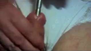 Online film Crossdresser sissy toy cock sounding urethral nylon lingerie