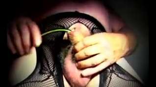 Online film Sissy ladyboy pantyhose nylon sounding urethral dildo toy