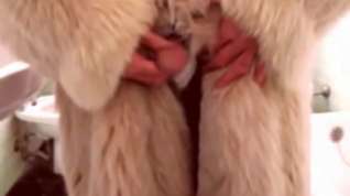 Online film In mom s bathroom i wear her long rose fox fur big cumshot