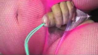 Online film Sissy transvestite pantyhose lingerie sounding urethral toy