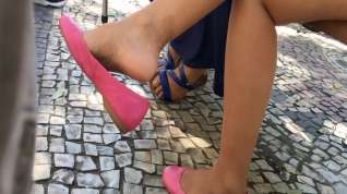 Online film Compilation candid feet dangling in flats