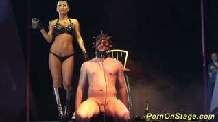Online film extreme fetish porn on public stage