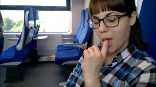 Online film Public Blowjob in the train deep sucking CIM and swallow