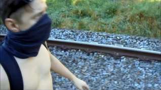 Online film Naked on the train tracks with close-ups of my body