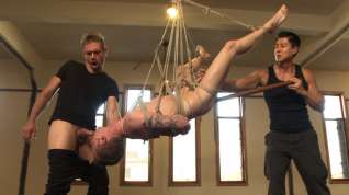 Online film Hung stud tied up, ass fucked and made to swallow cock