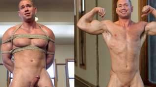 Online film Bodybuilder gets edged by a guy for the first time