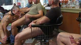 Online film Shaved and fucked in a busy barbershop
