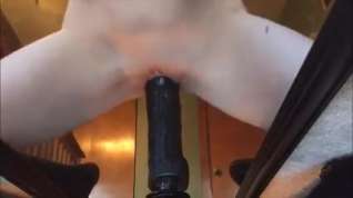 Online film Amateur sit on monster big black dildo