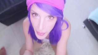 Online film College girl with purple hair sucks and fucks