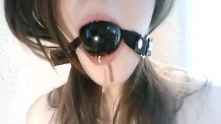 Online film Gagged heavily drooling college girl girl tied up