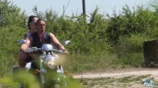 Online film Michaela Fucks Over A Motorcycle Outside
