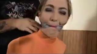 Online film Hard tied with open mouth