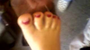 Online film Foot job red toes wife