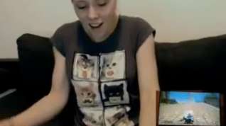 Online film Cute Girl Uses Toy While Playing Vidya