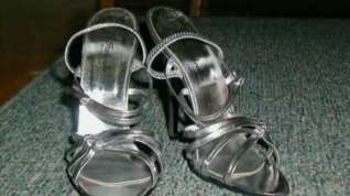 Online film Vintage : wifes silver italian sandals 12cm heels
