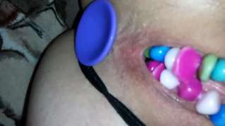 Online film pussy with beads and toys
