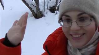 Online film She swallows thick load in winter wonderland
