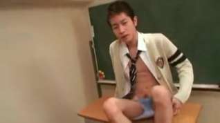 Online film japanese boy is dallied in student uniform