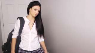 Online film Cute schoolgirl in short skirt giving head