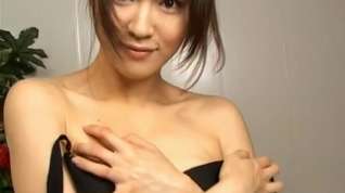 Online film Japanese AV Model fondles her twat and boobs
