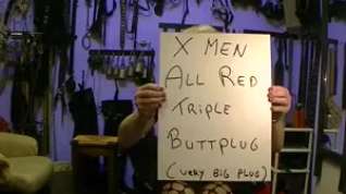 Online film first time on the X MEN TRIPLE BUTTPLUG bigger then B52