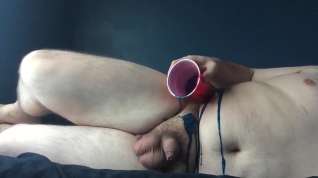 Online film Jerking small cock with hot wax