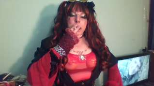 Online film smoking crossdresser cums