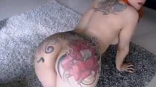 Online film Tattooed hard pierced nipples cameltoed redhead