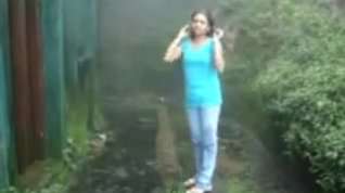 Online film British Indian couple fuck in rain storm at hill station