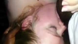 Online film Blonde slut licking black balls