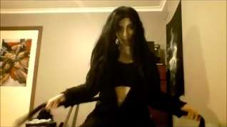 Online film Solo play goth chick