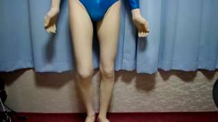 Online film kigurumi with blue leotard