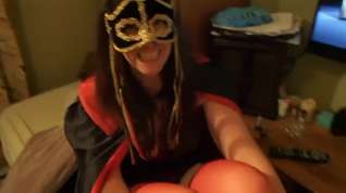 Online film Halloween gift special red nylons foojob