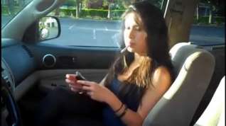 Online film woman smoking in car 2