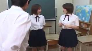 Online film Two Japanese school girl spitting on teacher