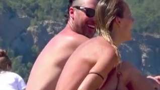 Online film incredible brunettes couple Ibiza nudist topless
