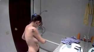 Online film Nice slim girl in bathroom