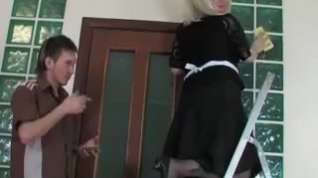 Online film blonde aged maid and boy