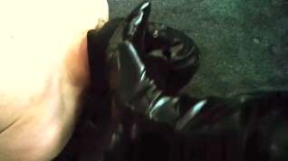 Online film black pvc boots face trample and kicking