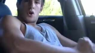 Online film Str8 hot young jock jerks in his car