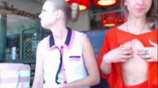 Online film Two Horny Teens Flash in a Cafe